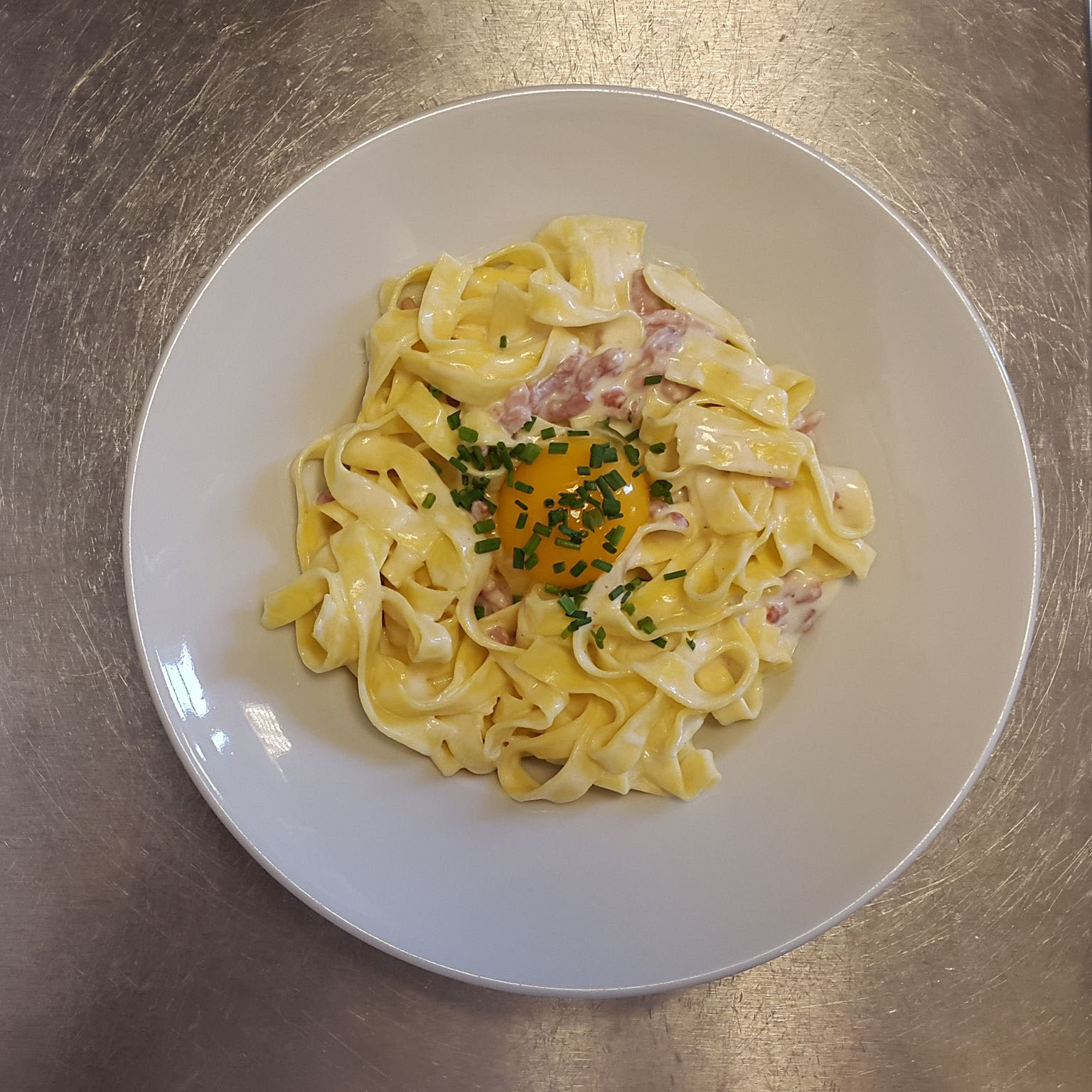 Tagliatelles a la carbonara